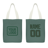 Custom Blue Green Dark Green Canvas Tote Bag