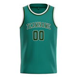 Custom Blue Green & Dark Green Colors Design Sports Basketball Jersey