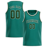 Custom Blue Green & Dark Green Colors Design Sports Basketball Jersey