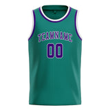Custom Blue Green & Purple Colors Design Sports Basketball Jersey