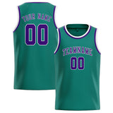 Custom Blue Green & Purple Colors Design Sports Basketball Jersey