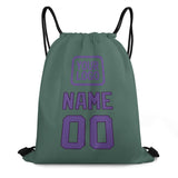 Custom Blue Green Light Purple Drawstring Bag