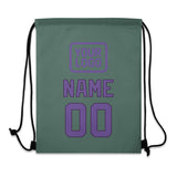 Custom Blue Green Light Purple Drawstring Bag