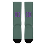 Custom Blue Green Light Purple Knee-High Sock
