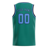 Custom Blue Green & Light Blue Colors Design Sports Basketball Jersey