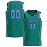 Custom Blue Green & Light Blue Colors Design Sports Basketball Jersey