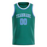 Custom Blue Green & Light Blue Colors Design Sports Basketball Jersey