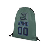 Custom Blue Green Navy Drawstring Bag