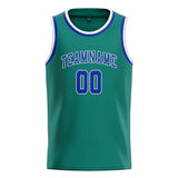 Custom Blue Green & Sky Blue Colors Design Sports Basketball Jersey
