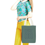 Custom Blue Green Blue Green Canvas Tote Bag