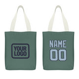 Custom Blue Green Light Blue Canvas Tote Bag
