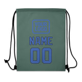 Custom Blue Green Sky Blue Drawstring Bag