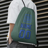 Custom Blue Green Sky Blue Drawstring Bag