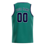 Custom Blue Green & Navy Colors Design Sports Basketball Jersey