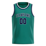 Custom Blue Green & Navy Colors Design Sports Basketball Jersey