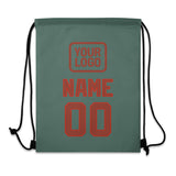 Custom Blue Green Coral Red Drawstring Bag