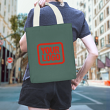 Custom Blue Green Coral Red Canvas Tote Bag