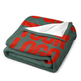 Custom Blue Green Orange Red Blanket