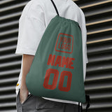 Custom Blue Green Coral Red Drawstring Bag