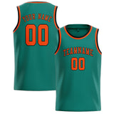 Custom Blue Green & Orange Red Colors Design Sports Basketball Jersey