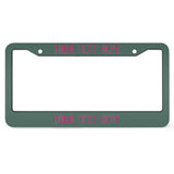 Custom Blue Green Pink License Plate Frame