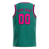 Custom Blue Green & Pink Colors Design Sports Basketball Jersey