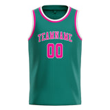 Custom Blue Green & Pink Colors Design Sports Basketball Jersey