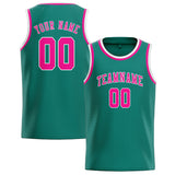 Custom Blue Green & Pink Colors Design Sports Basketball Jersey