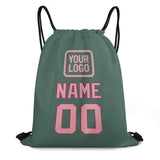 Custom Blue Green Light Pink Drawstring Bag