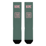 Custom Blue Green Light Pink Knee-High Sock