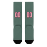 Custom Blue Green Light Pink Knee-High Sock
