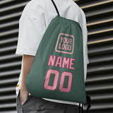Custom Blue Green Light Pink Drawstring Bag
