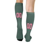 Custom Blue Green Light Pink Knee-High Sock