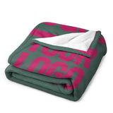 Custom Blue Green Pink Blanket
