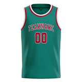 Custom Blue Green & Red Colors Design Sports Basketball Jersey