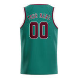 Custom Blue Green & Crimson Red Colors Design Sports Basketball Jersey