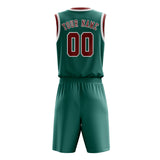 Custom Blue Green Coral Red Basketball Set