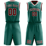 Custom Blue Green Coral Red Basketball Set