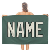 Custom Blue Green Cream Beach Towel