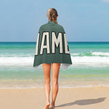 Custom Blue Green Cream Beach Towel