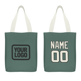 Custom Blue Green Cream Canvas Tote Bag