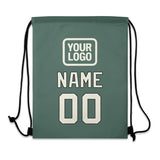 Custom Blue Green Cream Drawstring Bag