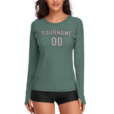 Custom Blue Green Gray Women's Long-Sleeve Shirt