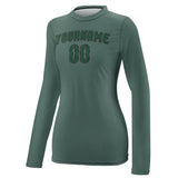 Custom Blue Green Green Women's Long-Sleeve Shirt