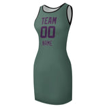 Custom Blue Green Purple Sleeveless Vest Dress