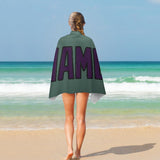 Custom Blue Green Purple Beach Towel