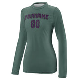 Custom Blue Green Purple Women's Long-Sleeve Shirt