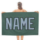 Custom Blue Green Light Blue Beach Towel