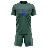 Custom Blue Green Sky Blue Soccer Jersey