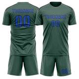 Custom Blue Green Sky Blue Soccer Jersey